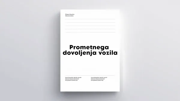 Primer prometnega dovoljenja vozila